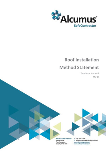 Roof Installation Method Statement - SafeContractor