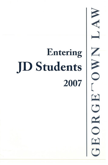 Entering JD Students - Georgetown University