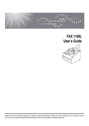 FAX 1190L User's Guide - Ricoh