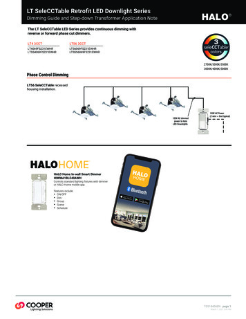 Halo LT Selectable Dimming Guide - Cooper Lighting