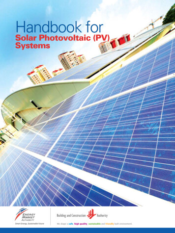 Solar Photovoltaic (PV) Systems