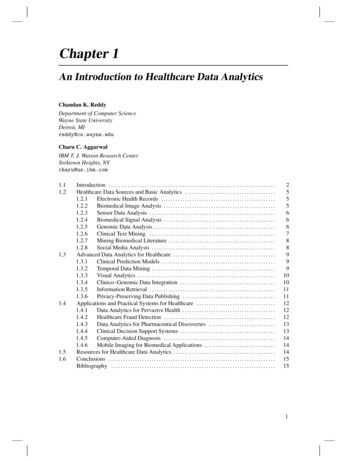An Introduction To Healthcare Data Analytics