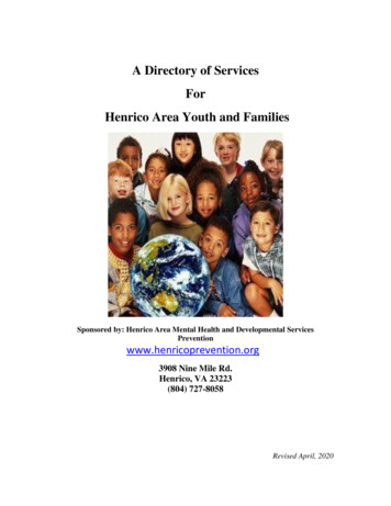 A Directory Of Services For Henrico Area Youth And Families