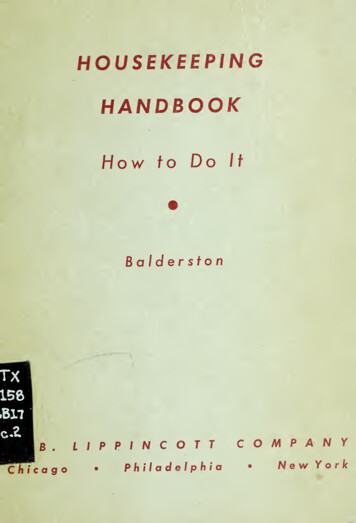 Housekeeping Handbook: How To Do It