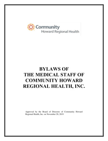 Howard Regional Bylaws - Community Health Network