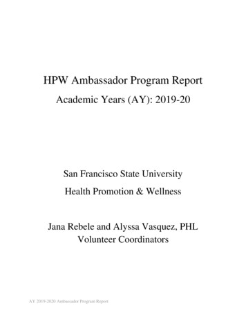 HPW Ambassador Program Report - Wellness.sfsu.edu