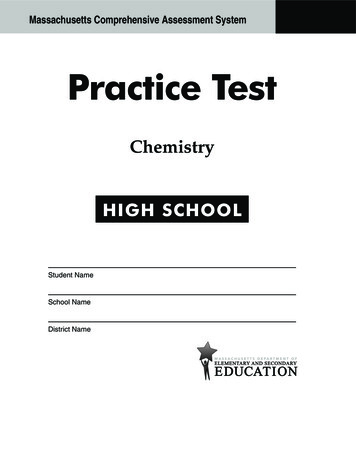 MCAS Chemisty High School Practice Test 2017
