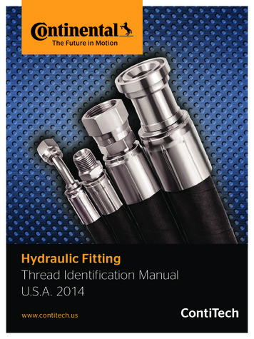 Hydraulic Fitting Thread Identification Manual U.S.A. 2014