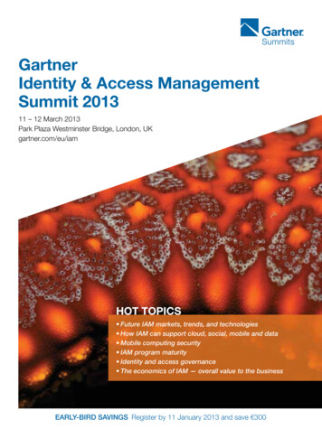 Gartner Identity & Access Management Summit 2013