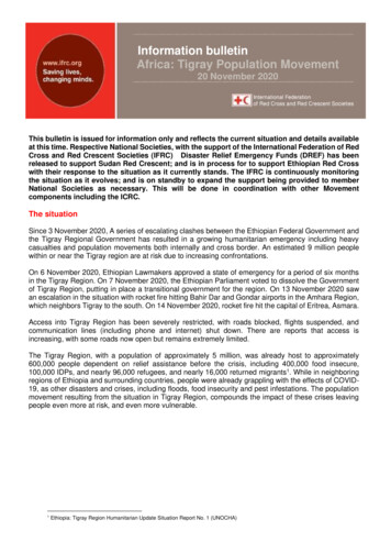Information Bulletin Africa: Tigray Population Movement - IFRC