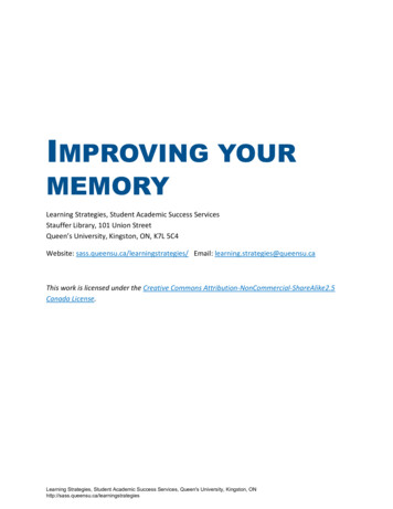 Improving Your Memory - Student Academic Success 