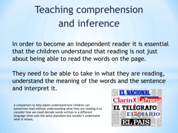 Teaching Comprehension And Inference