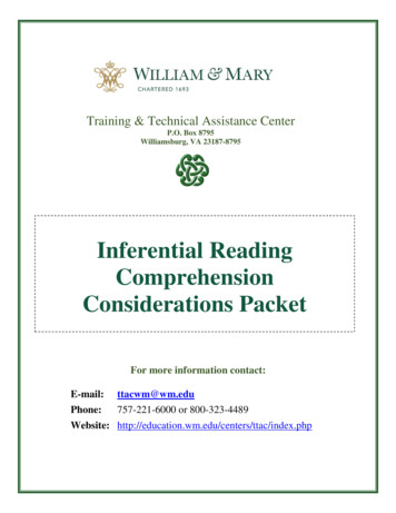 Inferential Reading Comprehension Considerations Packet