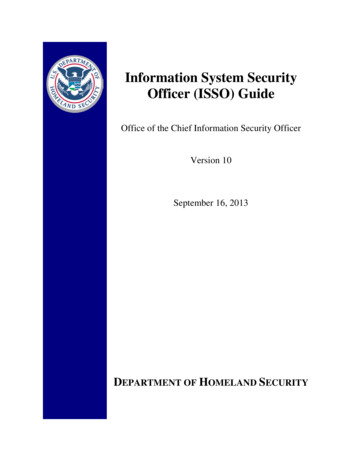 Information System Security Officer (ISSO) Guide