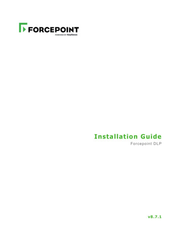 Forcepoint DLP Installation Guide - Websense
