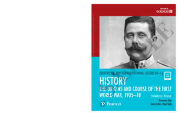 International GCSE History Origins Course First World War .