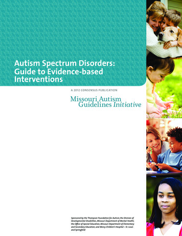 Autism Spectrum Disorders: Guide To Evidence-based .