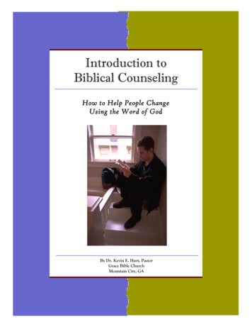 Introduction To Biblical Counseling