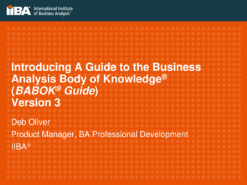 Introducing A Guide To The Business Analysis Body Of .