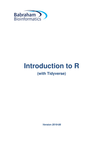 Introduction To R - Babraham Bioinformatics