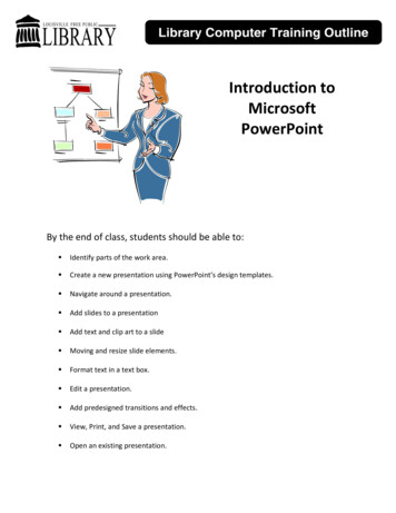 Introduction To Microsoft PowerPoint