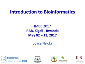 Introduction To Bioinformatics - CGIAR