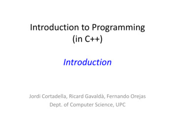 Introduction To Programming (in C )
