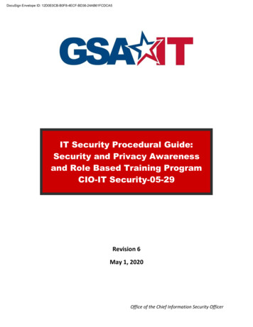 IT Security Awareness And Role Based Training Program [CIO-IT Security]