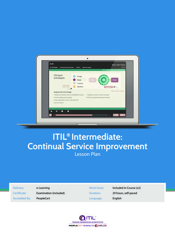 ITIL Intermediate: Continual Service Improvement