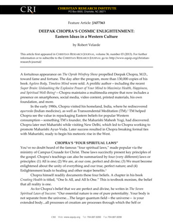 DEEPAK CHOPRA’S COSMIC ENLIGHTENMENT: Eastern Ideas 