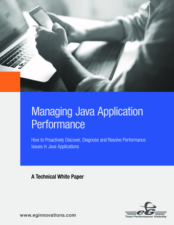Managing Java Application Performance - EG Innovations