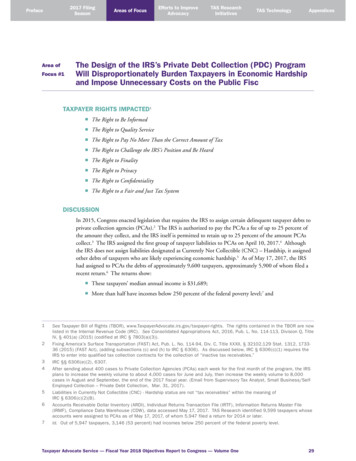 Area Of The Design Of The IRS' S Private Debt Collection (PDC) Program .