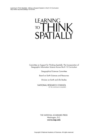 Learning To Think Spatially - Simon Fraser University