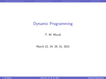 Dynamic Programming - Bioinformatics.cs.vt.edu
