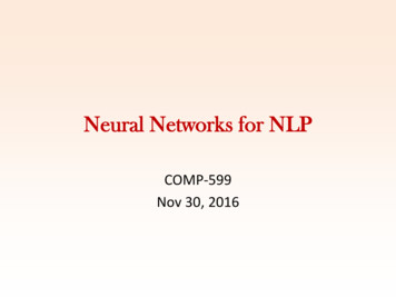 Neural Networks For NLP