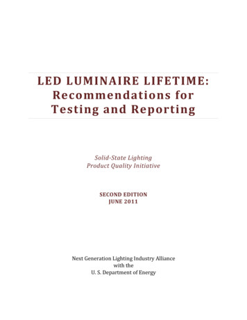 LED LUMINAIRE LIFETIME: Recommendations For Testing 