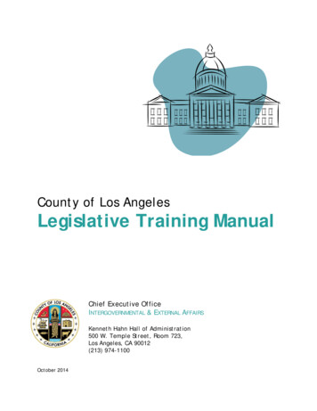 Legislative Training Manual - Los Angeles County