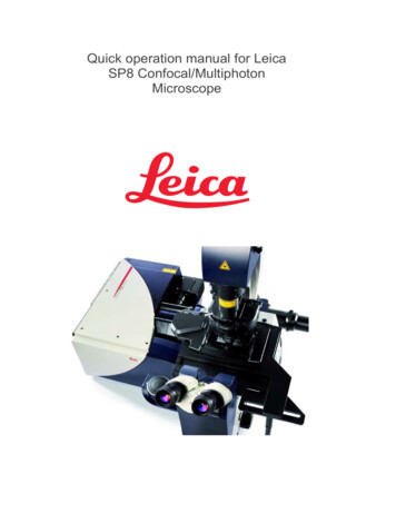 Quick Operation Manual For Leica SP8 Confocal