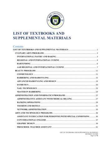 List Of Textbooks - NUC University