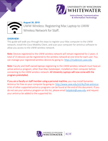 August , 201 UWW Wireless: Registering Mac Laptop To UWW Wireless .