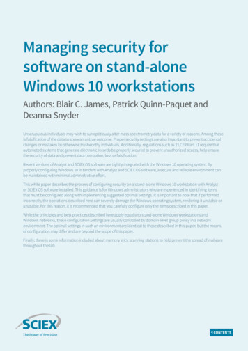 Managing Security For Software On Stand-alone Windows 10 . - Sciex
