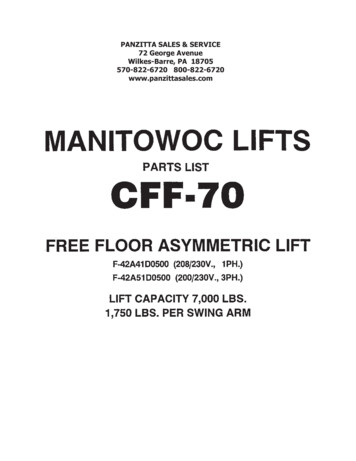 MANITOWOC CFF-70 PARTS - Panzitta Sales & Service