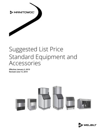 Suggested List Price Standard Equipment And Accessories