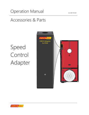 Manual For Speed Control Adapter For TEC Fans