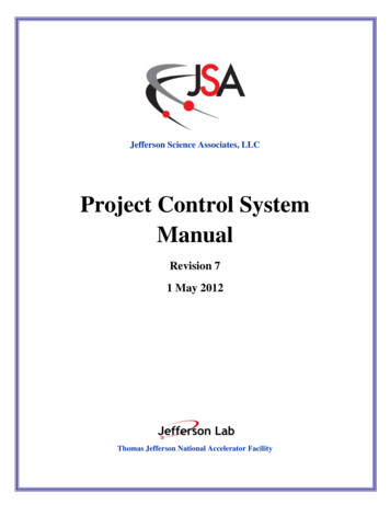 Project Control System Manual - Jlab 