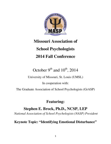 Missouri Association Of School Psychologists 2014 Fall . - Wild Apricot