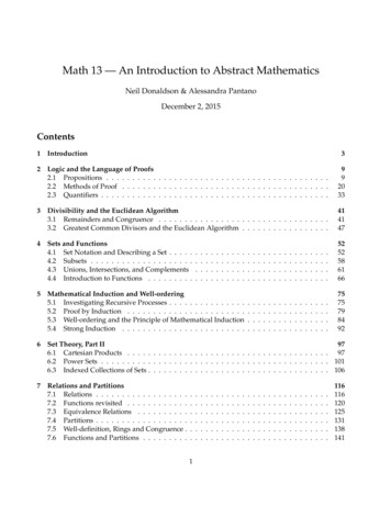 Math 13 — An Introduction To Abstract Mathematics