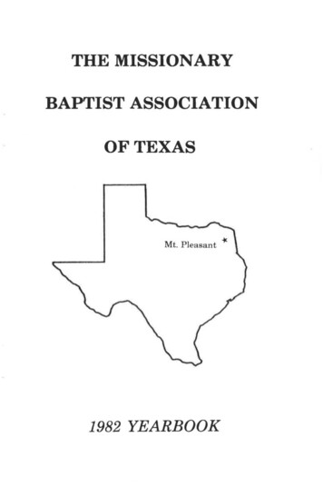 The Missionary Baptist Association Of Texas