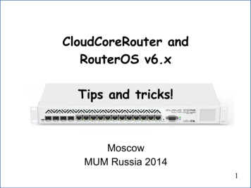CloudCoreRouter And RouterOS V6.x Tips And Tricks!