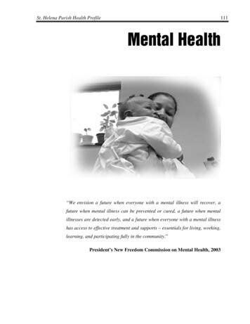 St. Helena Parish Health Profile Mental Health